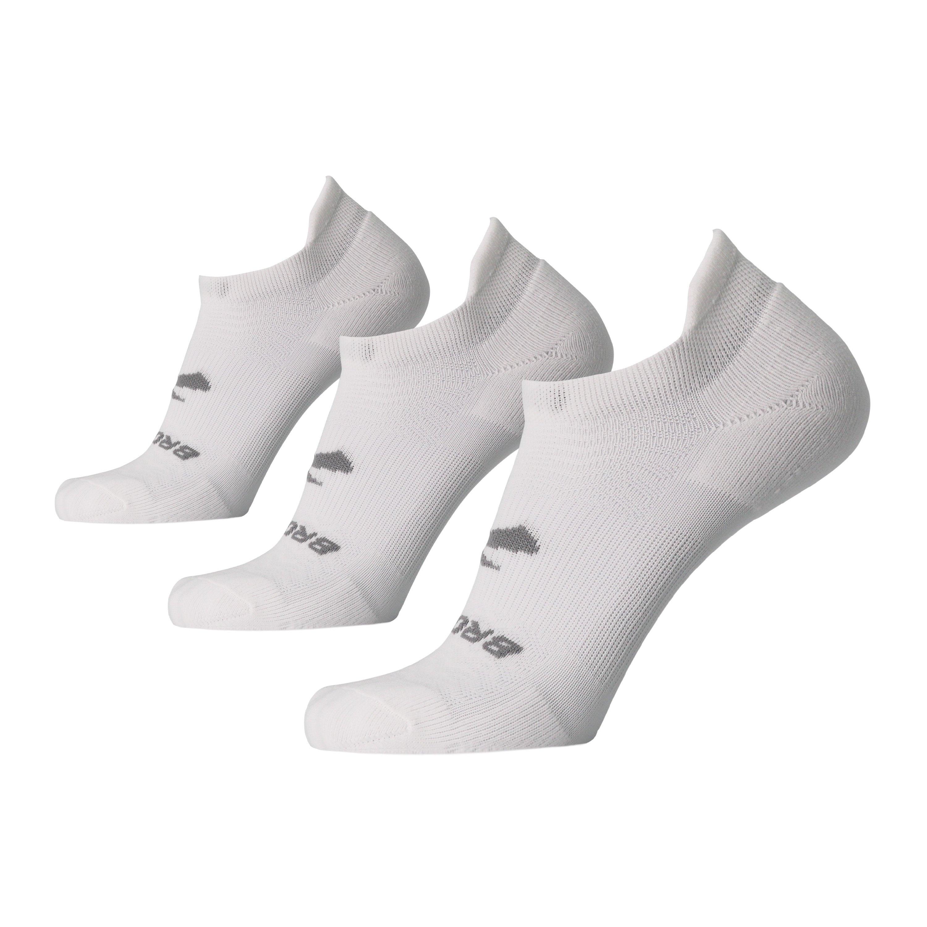 Brooks Run-In No-Show Socks (3 Pack) - ​White 